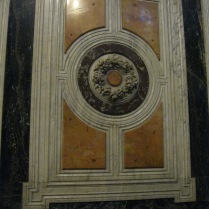Close-up showing the design meant to look like the Medici Chapel